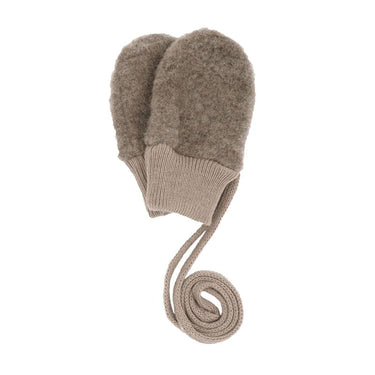 Maximo GOTs Fäustlinge Wollfleece braunmeliert