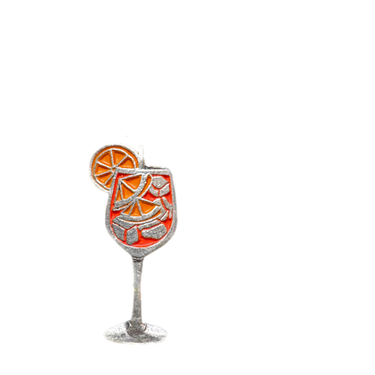 Gaudiknopf Pin Aperolglas Glas