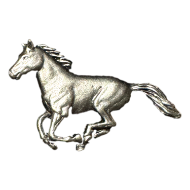 Gaudiknopf Pin Pferd altsilber