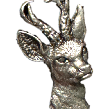 Gaudiknopf Pin Rehbock altsilber