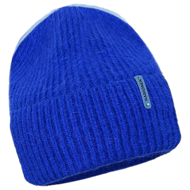 Knitted hat with glitter flowers