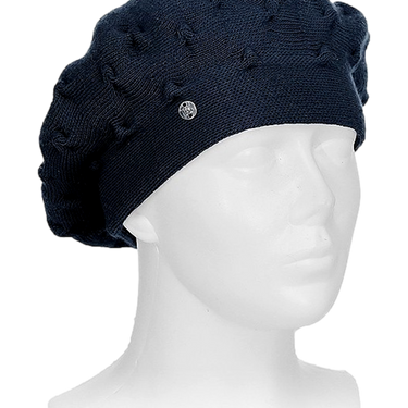 Women's knitted beret with embroidery