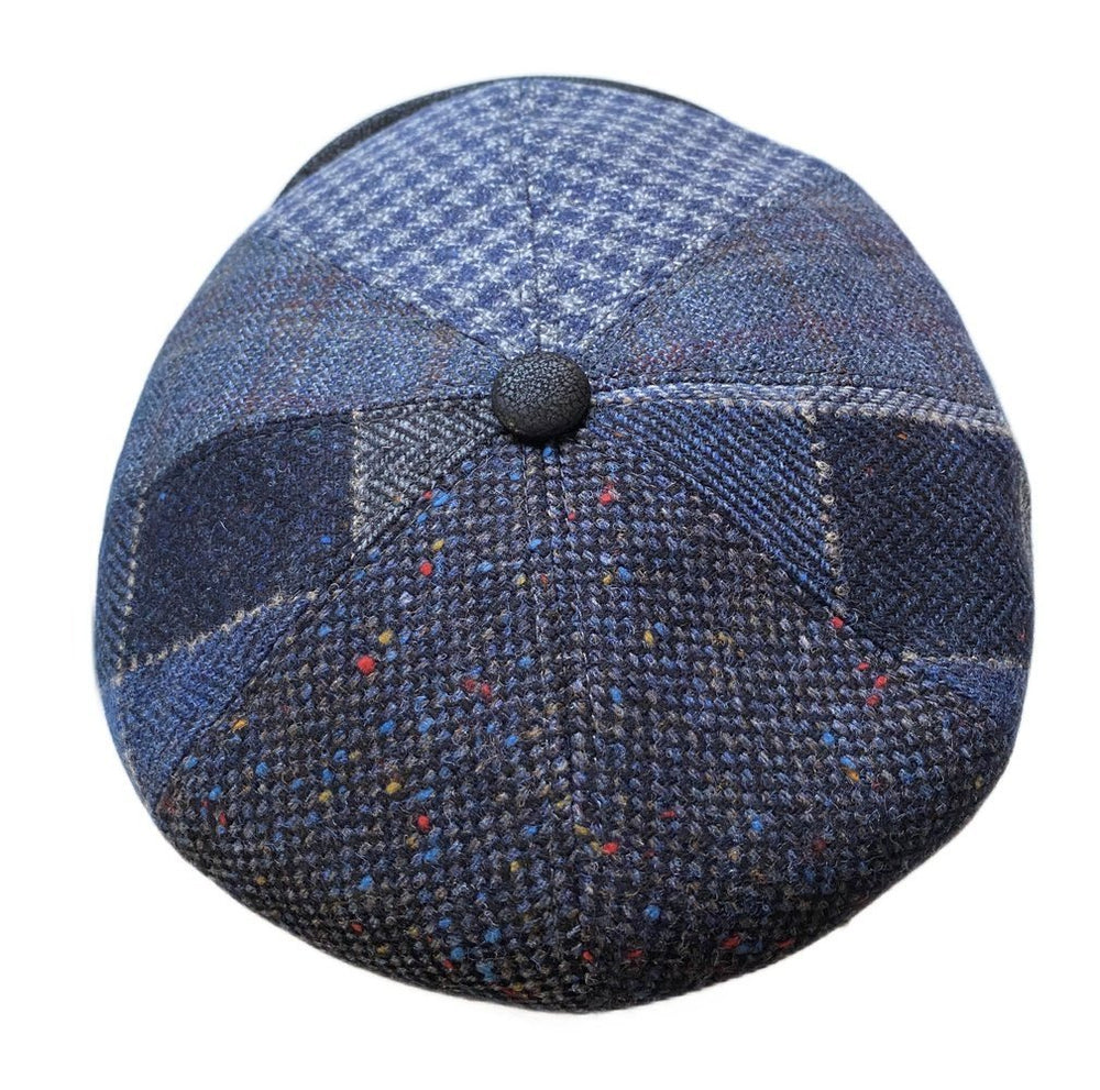 Flatcap Karo Patchwork blue - faustmann GERMANY - hutwelt