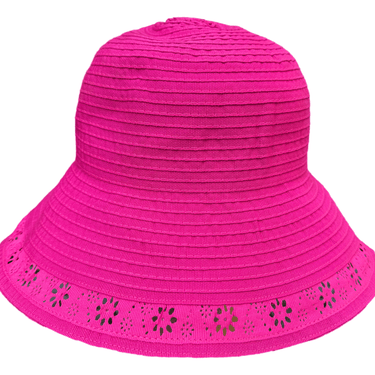GREVI Stoffhut Chiara mit Lochmuster pink - GREVI - hutwelt