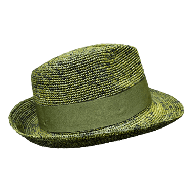 Trilby Raffiahut Crochet grün - faustmann GERMANY - hutwelt