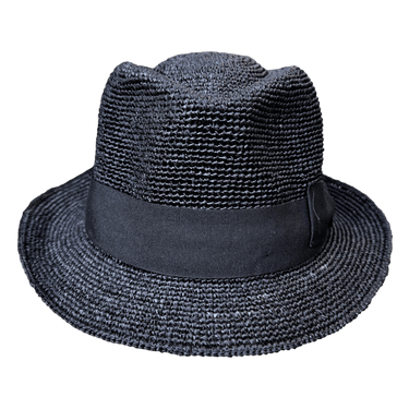Trilby Raffiahut Crochet schwarz - faustmann GERMANY - hutwelt