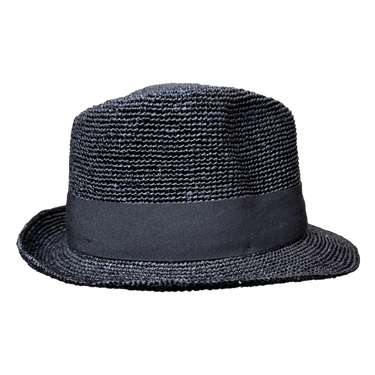 Trilby Raffiahut Crochet schwarz - faustmann GERMANY - hutwelt